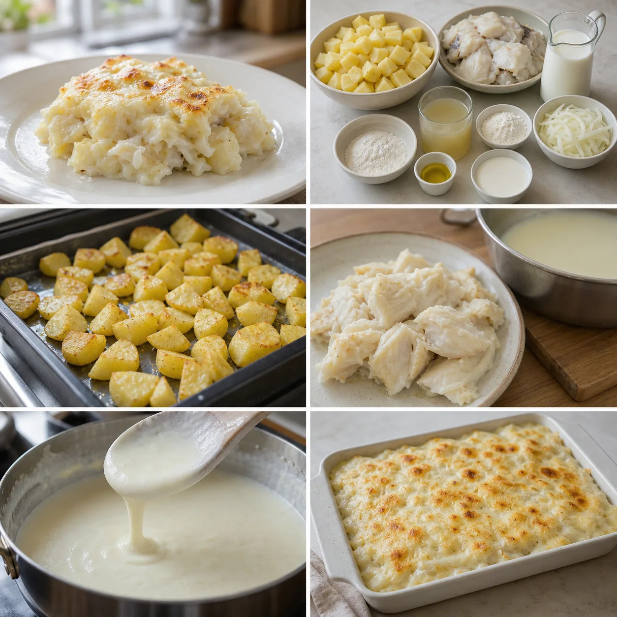 Bacalhau com natas mais leve, servido numa dose medida
