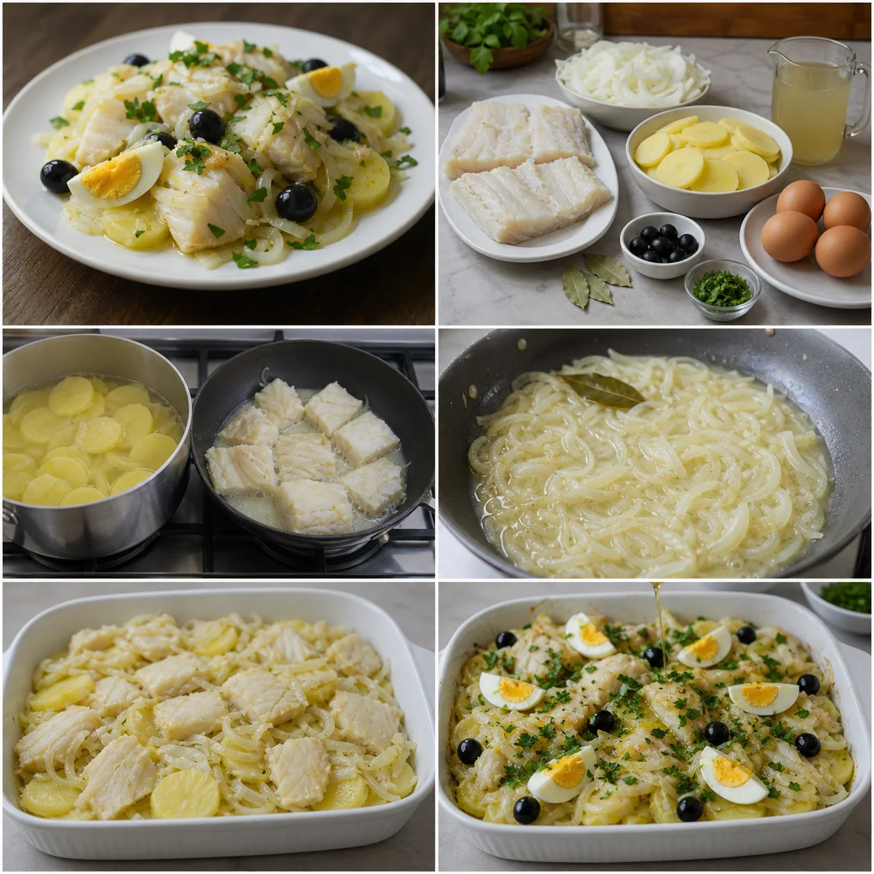 Bacalhau à Gomes de Sá mais leve, servido numa dose medida