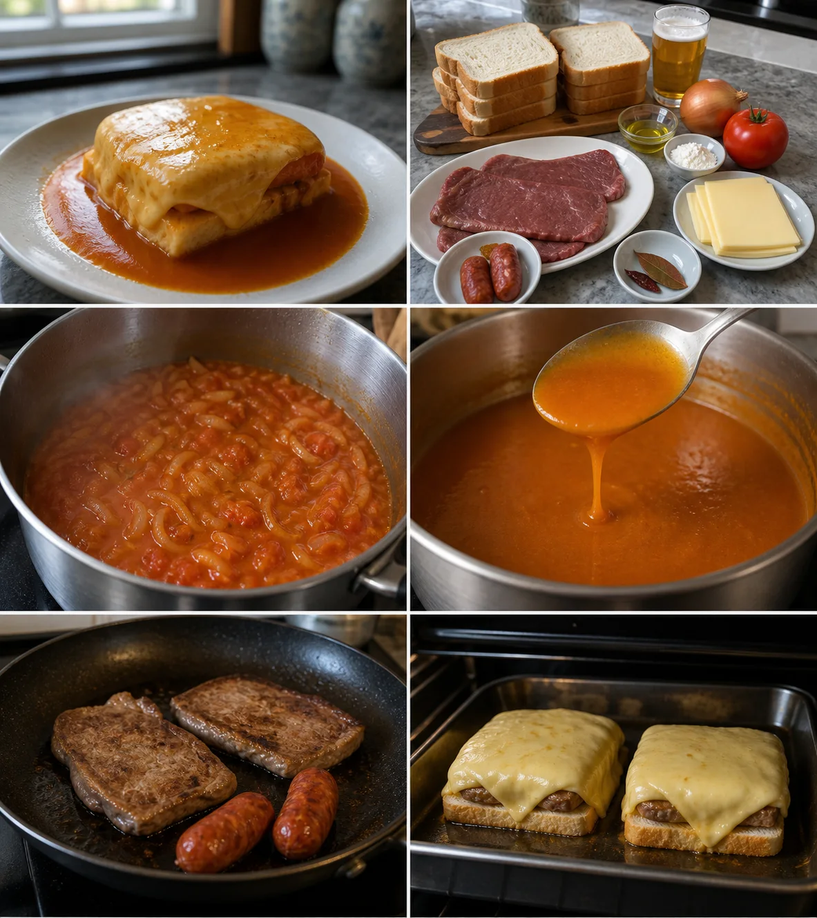 Francesinha mais leve, servido numa dose medida
