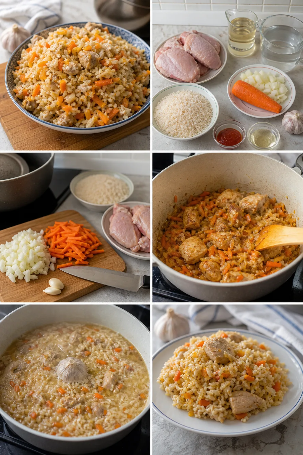 Готовое облегчённое домашнее блюдо Плов с курицей