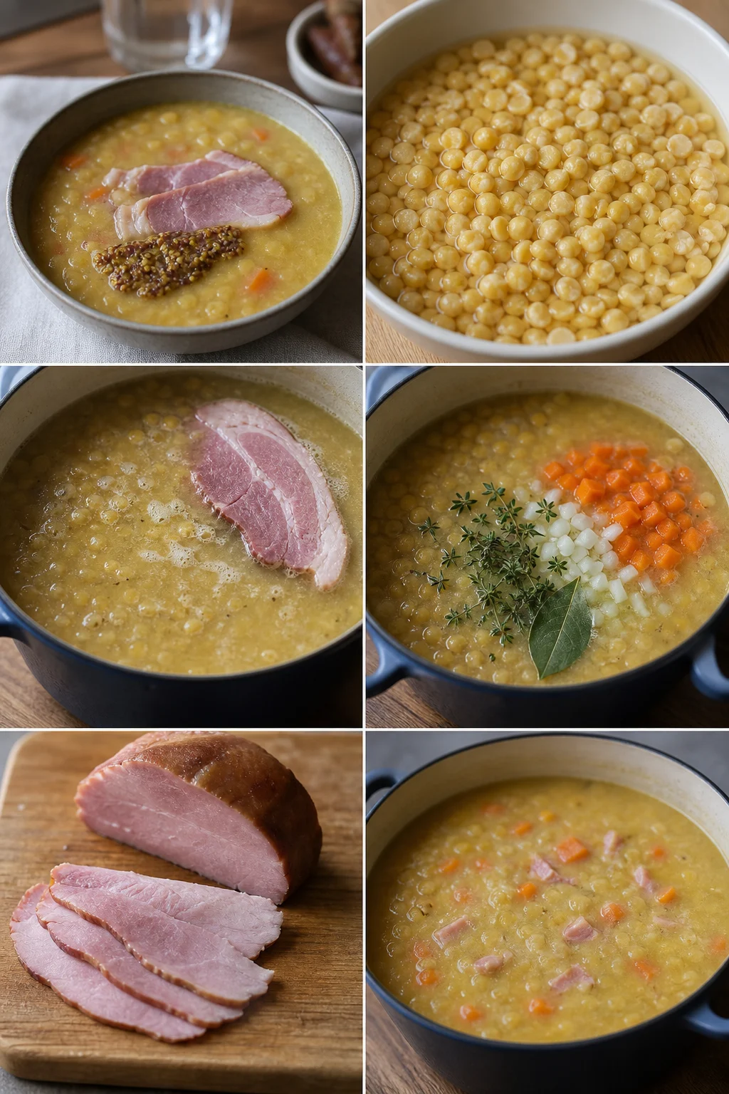 Färdig lättare svensk Ärtsoppa på ett vardagsbord