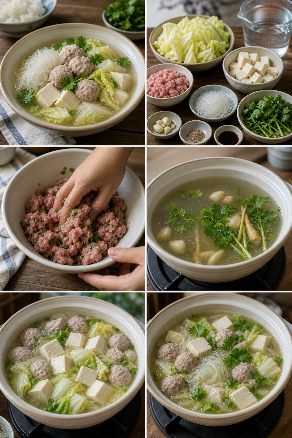 แกงจืดเต้าหู้หมูสับ สูตรเบาลงพร้อมเสิร์ฟแบบอาหารไทยทำเองที่บ้าน
