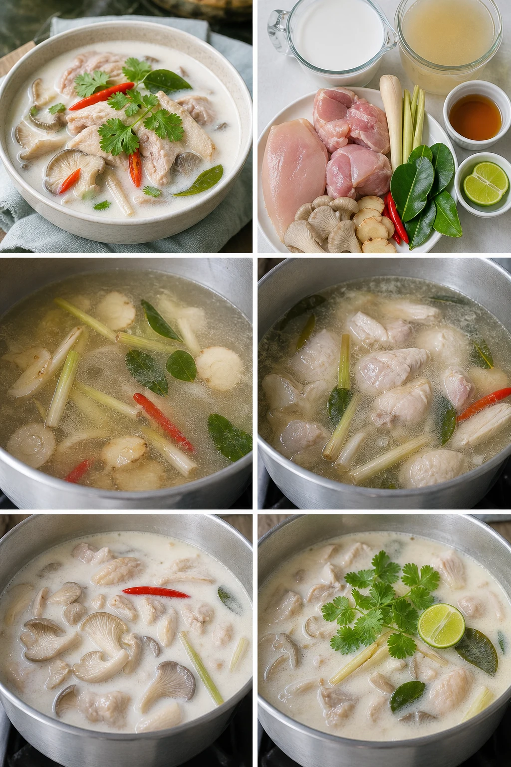 ต้มข่าไก่ สูตรเบาลงจัดเสิร์ฟในปริมาณที่วัดไว้