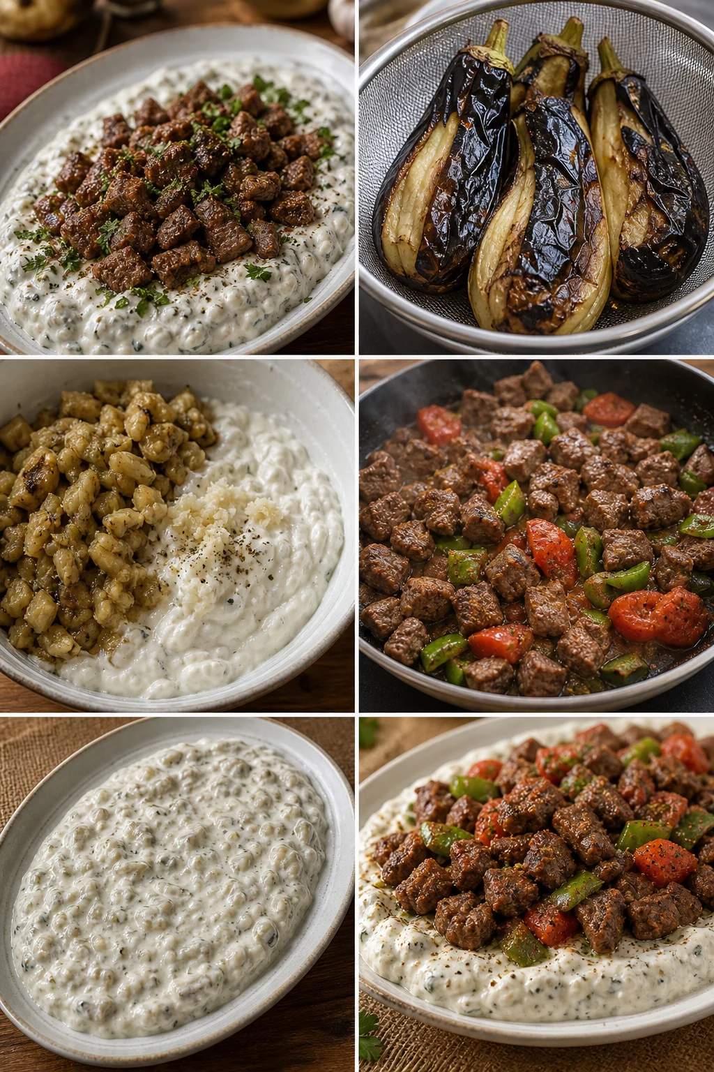 Dengeli hazırlanmış Türk yemeği Ali nazik kebabı servis tabağında