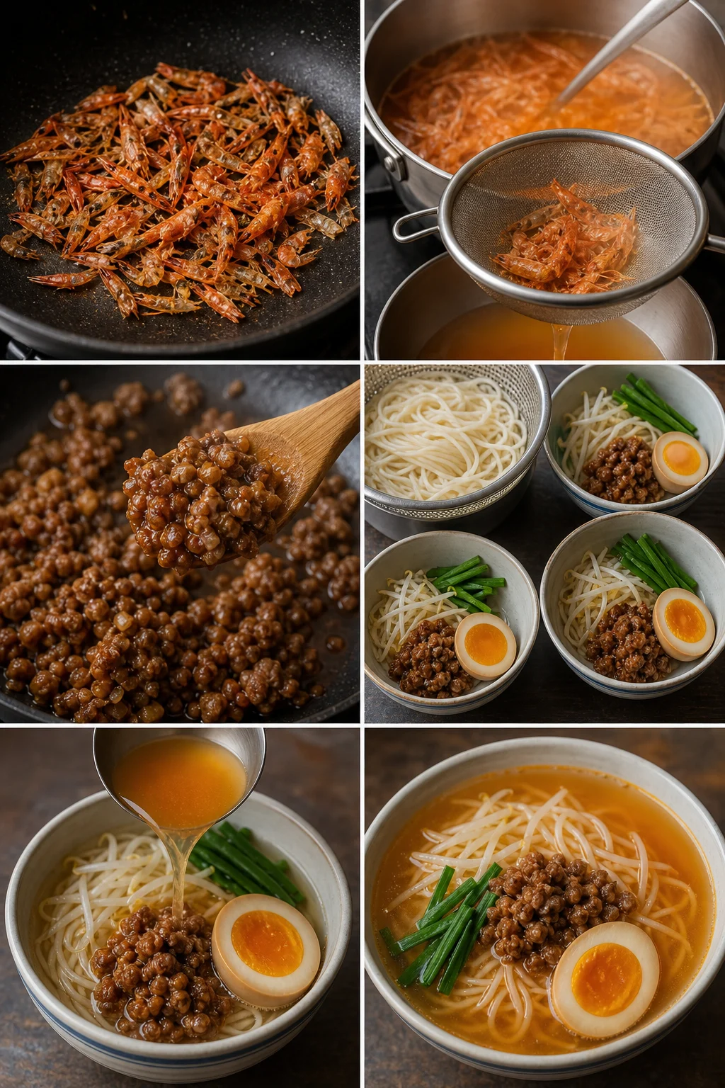 完成並控制份量的台灣料理擔仔麵