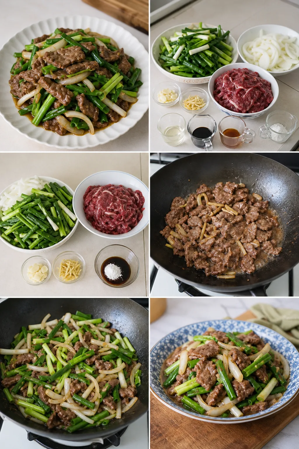 完成的清爽台灣家常蔥爆牛肉