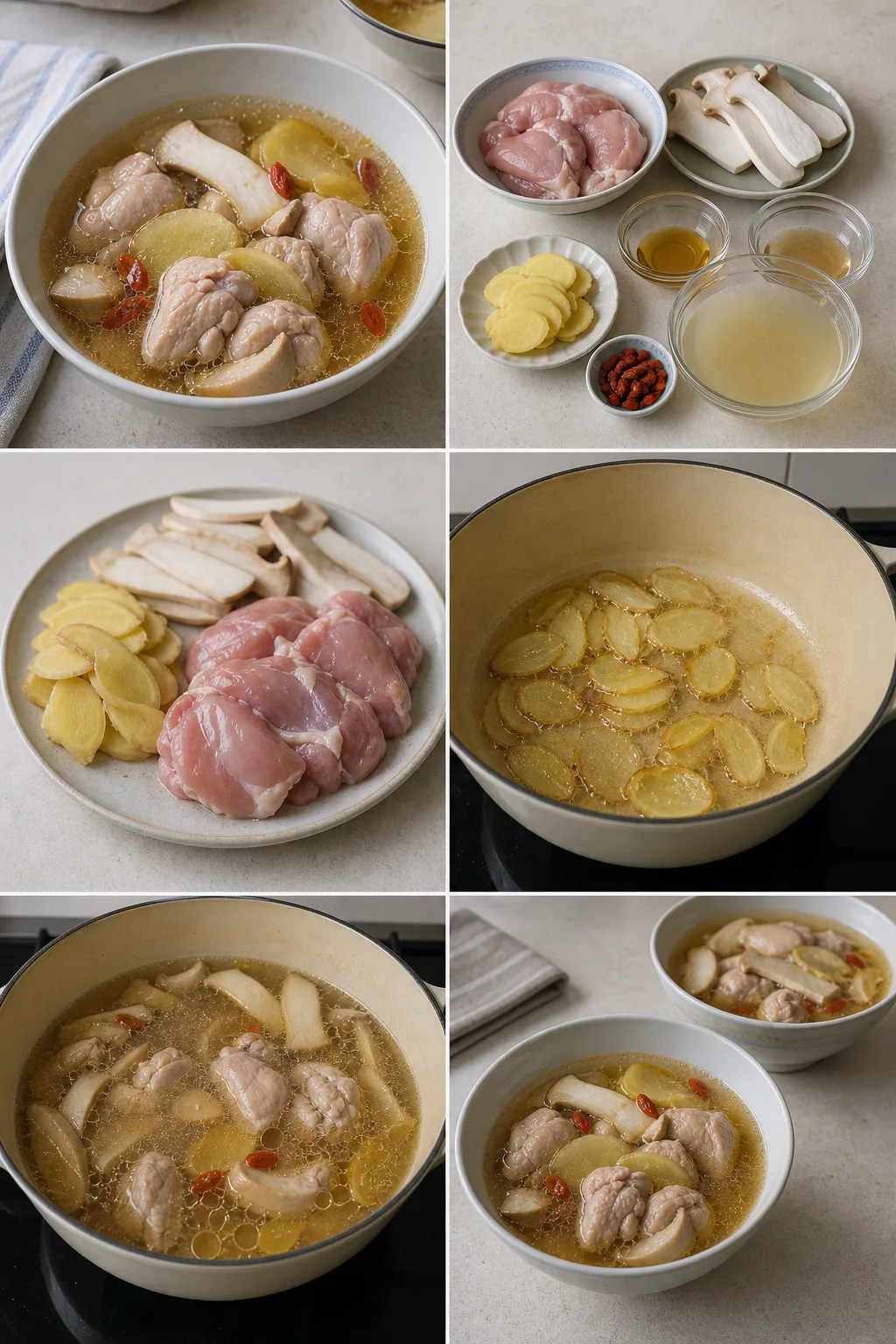 完成盛盤的清爽版麻油雞，保留台灣家常料理的原有樣貌